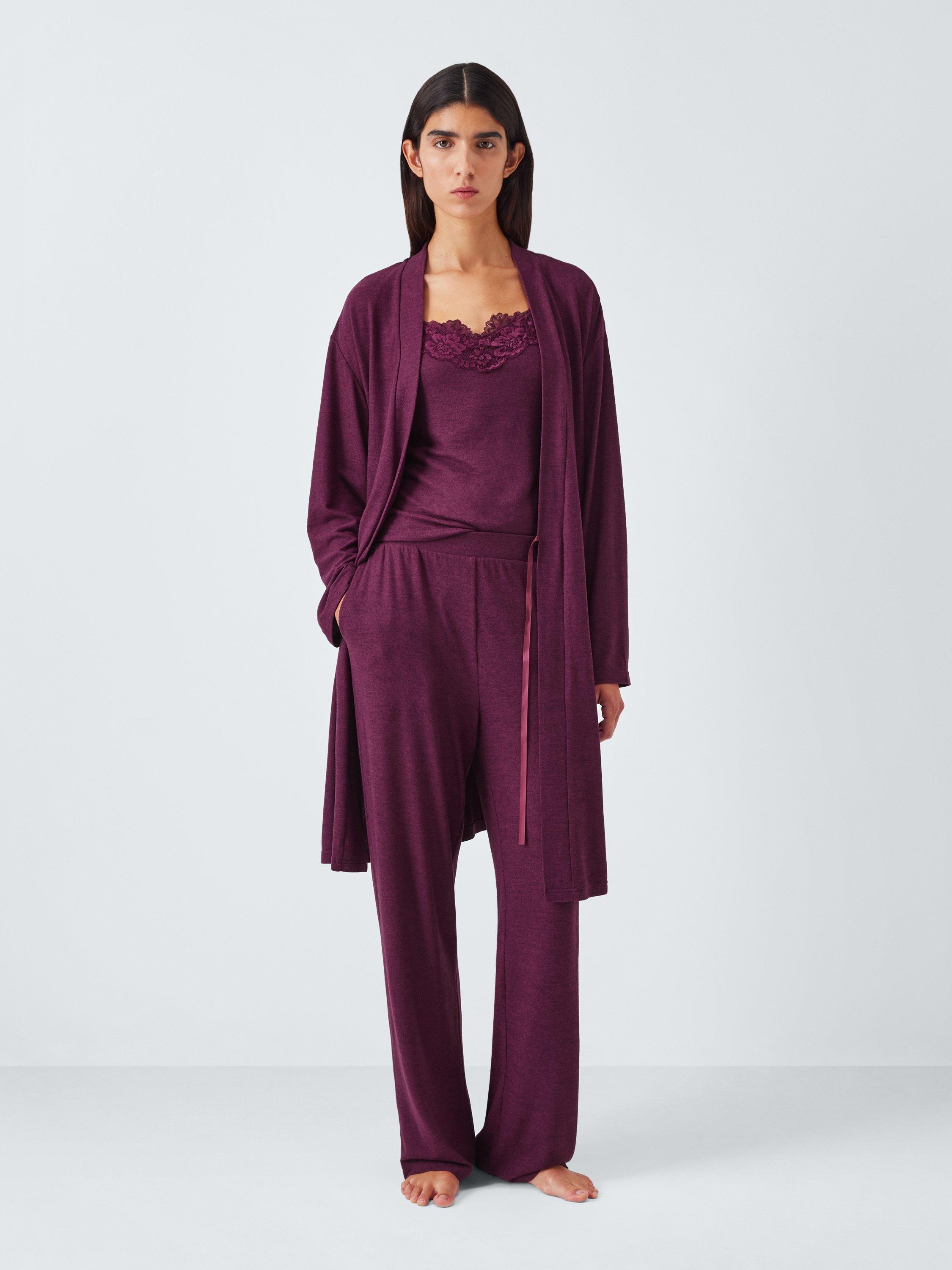 Product image 3 of 6, which shows John Lewis Lace Trim Three Piece Lounge Set, Raspberry Coulis, S