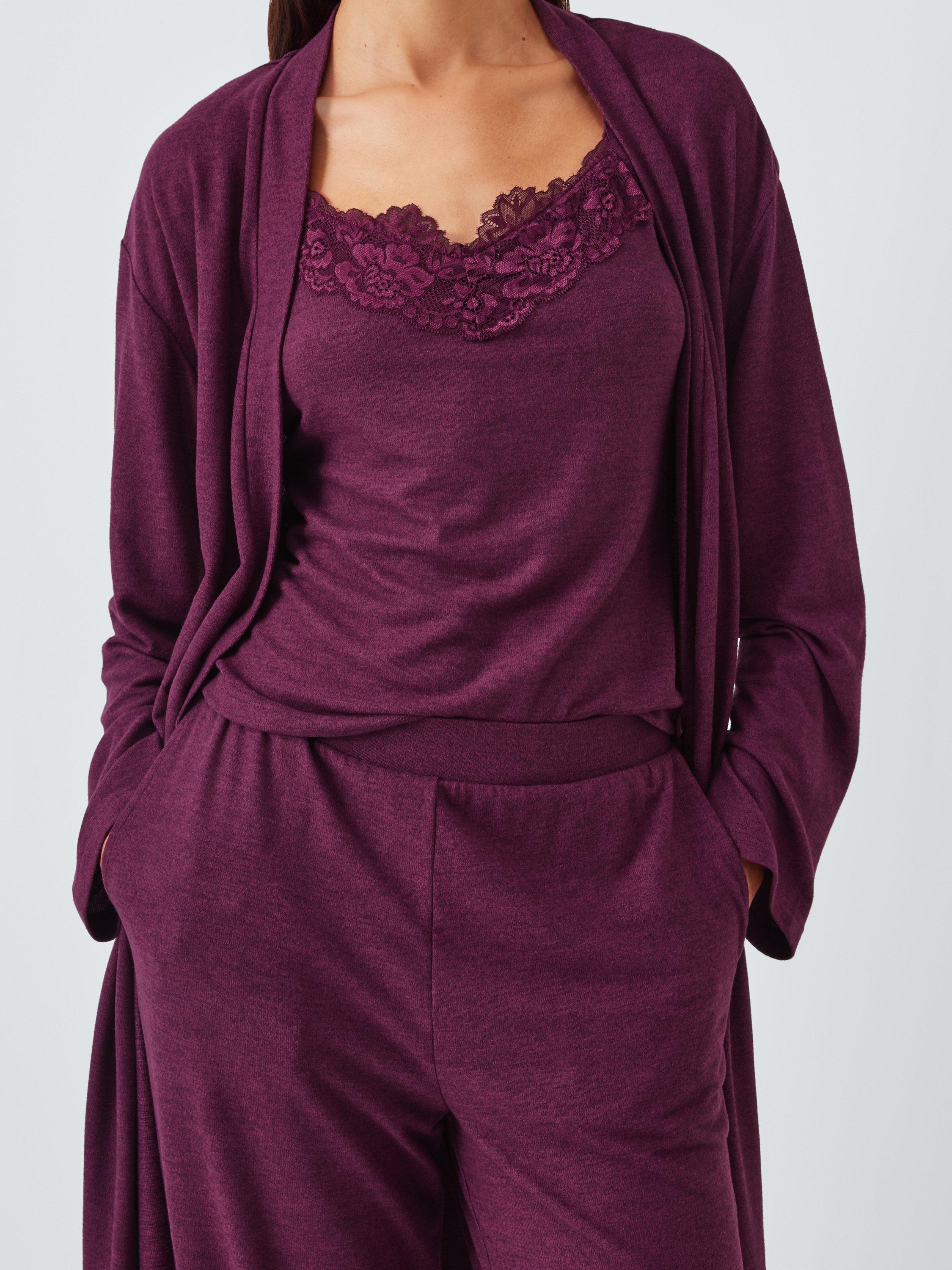 Product image 6 of 6, which shows John Lewis Lace Trim Three Piece Lounge Set, Raspberry Coulis, S