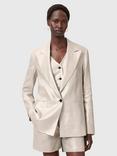 AllSaints Averie Linen Blazer, Silver Grey