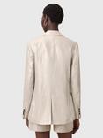 AllSaints Averie Linen Blazer, Silver Grey