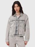 AllSaints Chlo Stud Denim Jacket, Washed Grey