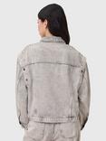 AllSaints Chlo Stud Denim Jacket, Washed Grey