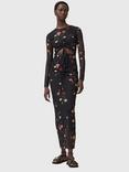 AllSaints Kathy Floral Mesh Dress, Briar Black