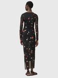 AllSaints Kathy Floral Mesh Dress, Briar Black