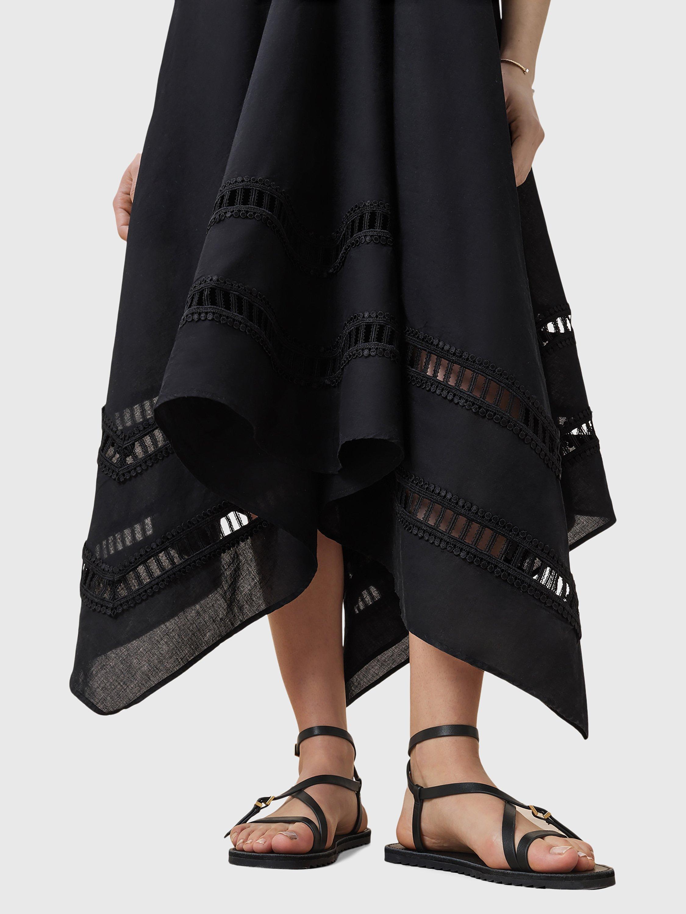Product image 8 of 8, which shows AllSaints Lil Maxi Casual Strapped Dress, Black, 10