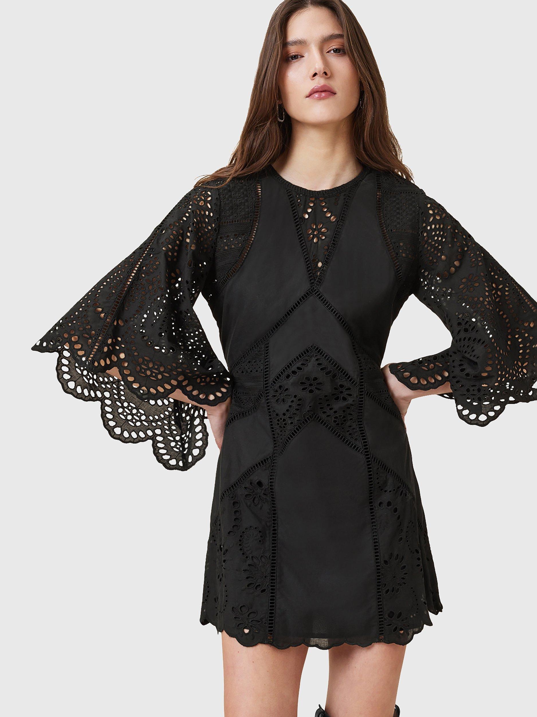 Product image 5 of 7, which shows AllSaints Luci Pure Organic Cotton Dress, Black, 8