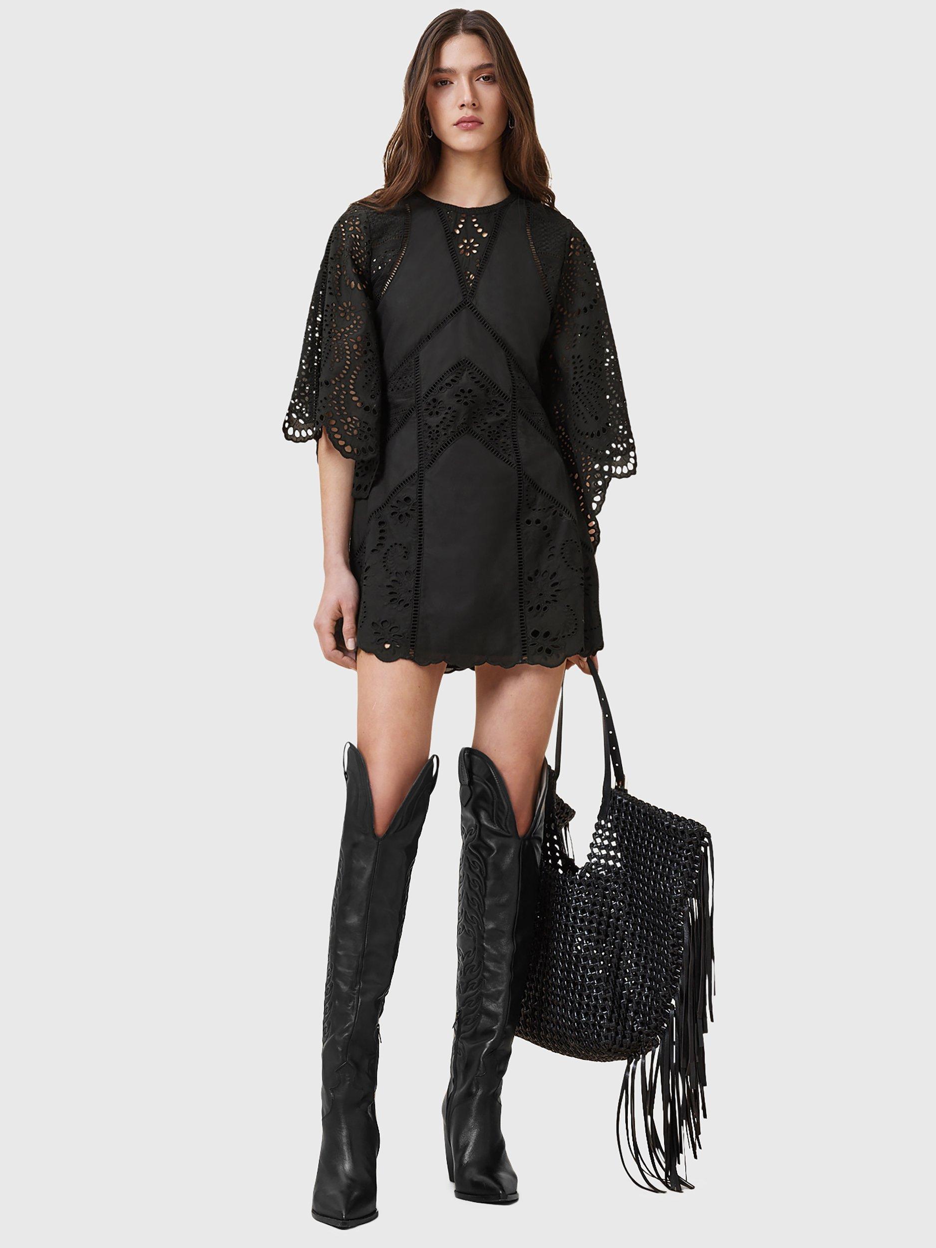 Product image 7 of 7, which shows AllSaints Luci Pure Organic Cotton Dress, Black, 8