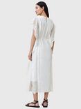 AllSaints Ola Ruffle Midi Dress, Off White