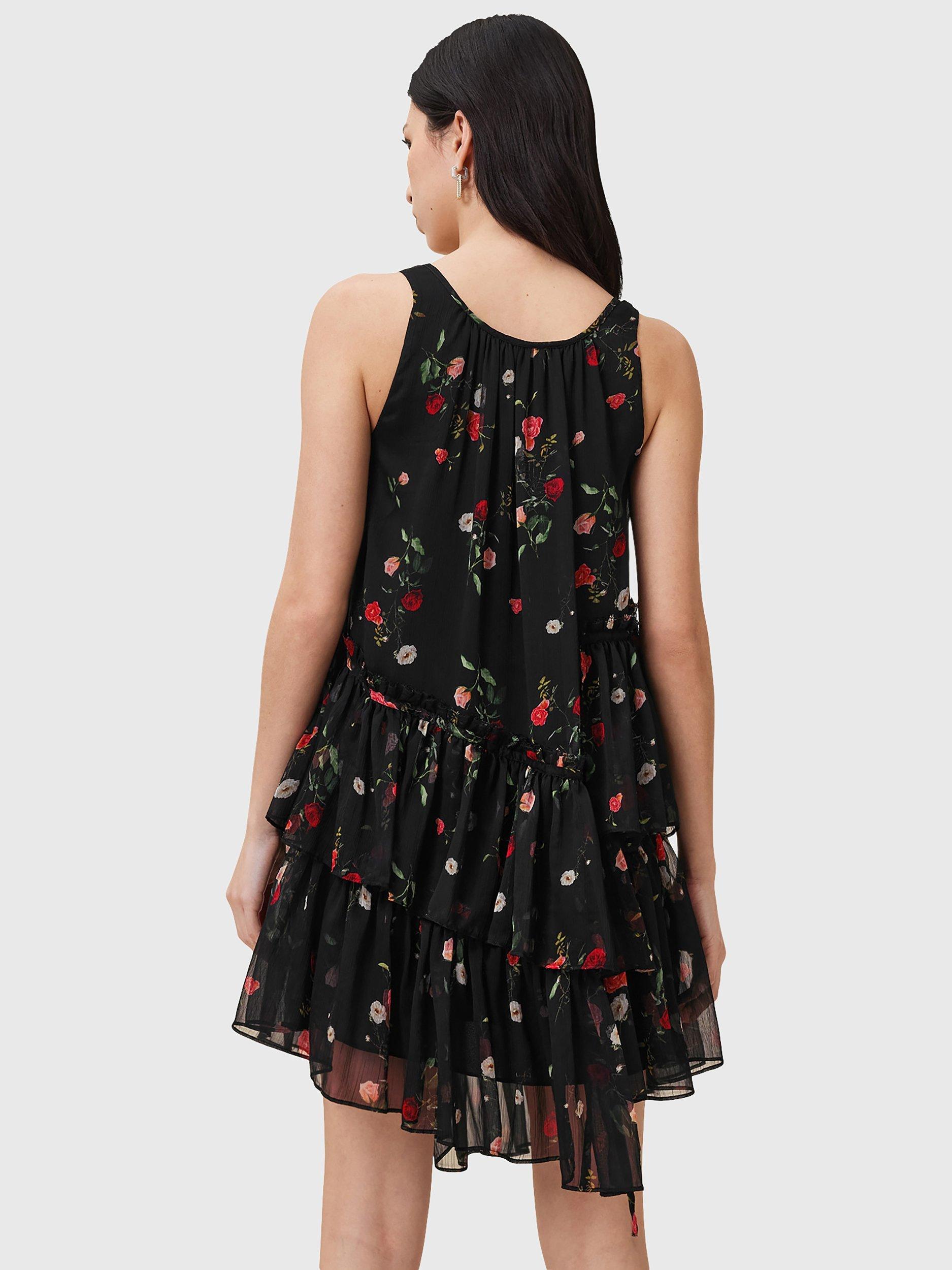 Product image 2 of 7, which shows AllSaints Rach Floral Tiered Dress, Briar Black, 10