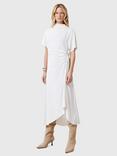 AllSaints Rosie Drape Midi Dress, Tofu White