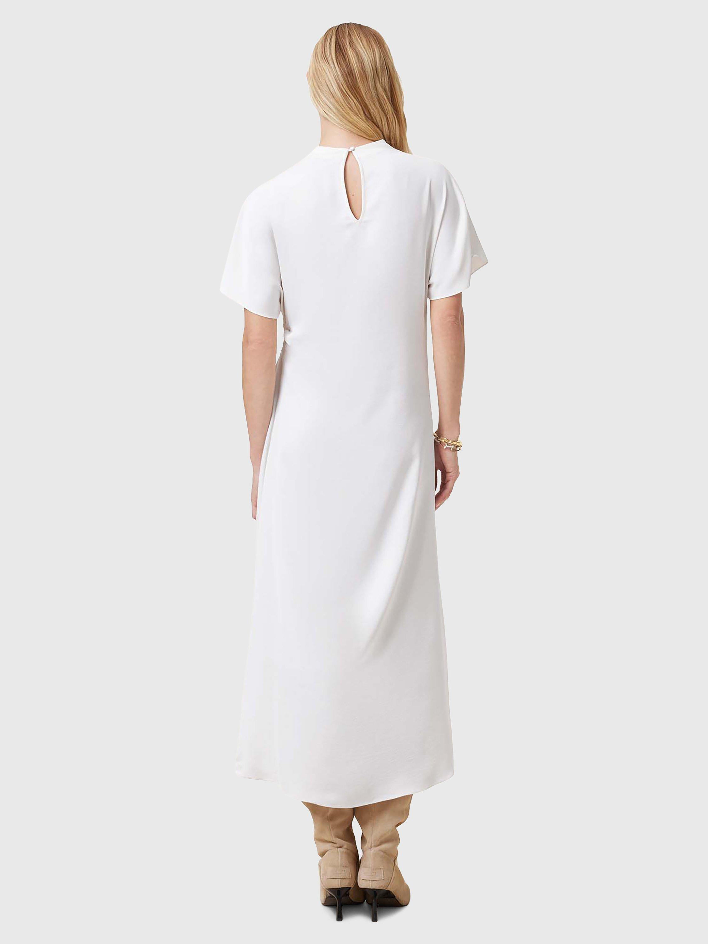 Product image 2 of 7, which shows AllSaints Rosie Drape Midi Dress, Tofu White, 10