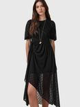 AllSaints Rye Embroidered Asymmetric Party Dress