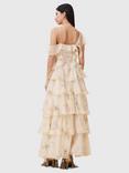 AllSaints Sienna Ruffle Maxi Dress, Ecru/Multi