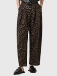 AllSaints Becca Animal Print Denim Trousers, Multi