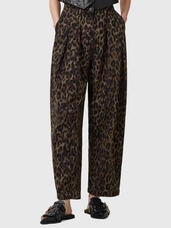 AllSaints Becca Animal Print Denim Trousers, Multi, Multi