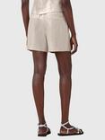 AllSaints Averie Tailored Linen Shorts, Metallic, Silver Grey