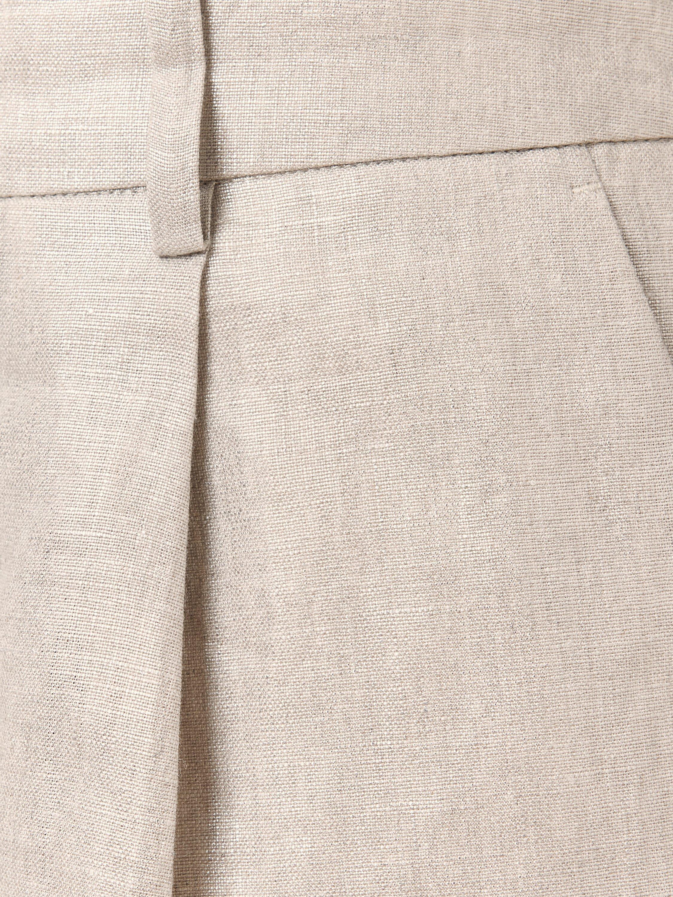 Product image 8 of 9, which shows AllSaints Averie Tailored Linen Shorts, Silver Grey, 10