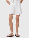 AllSaints Giana Crochet Striped Cotton Blend Shorts