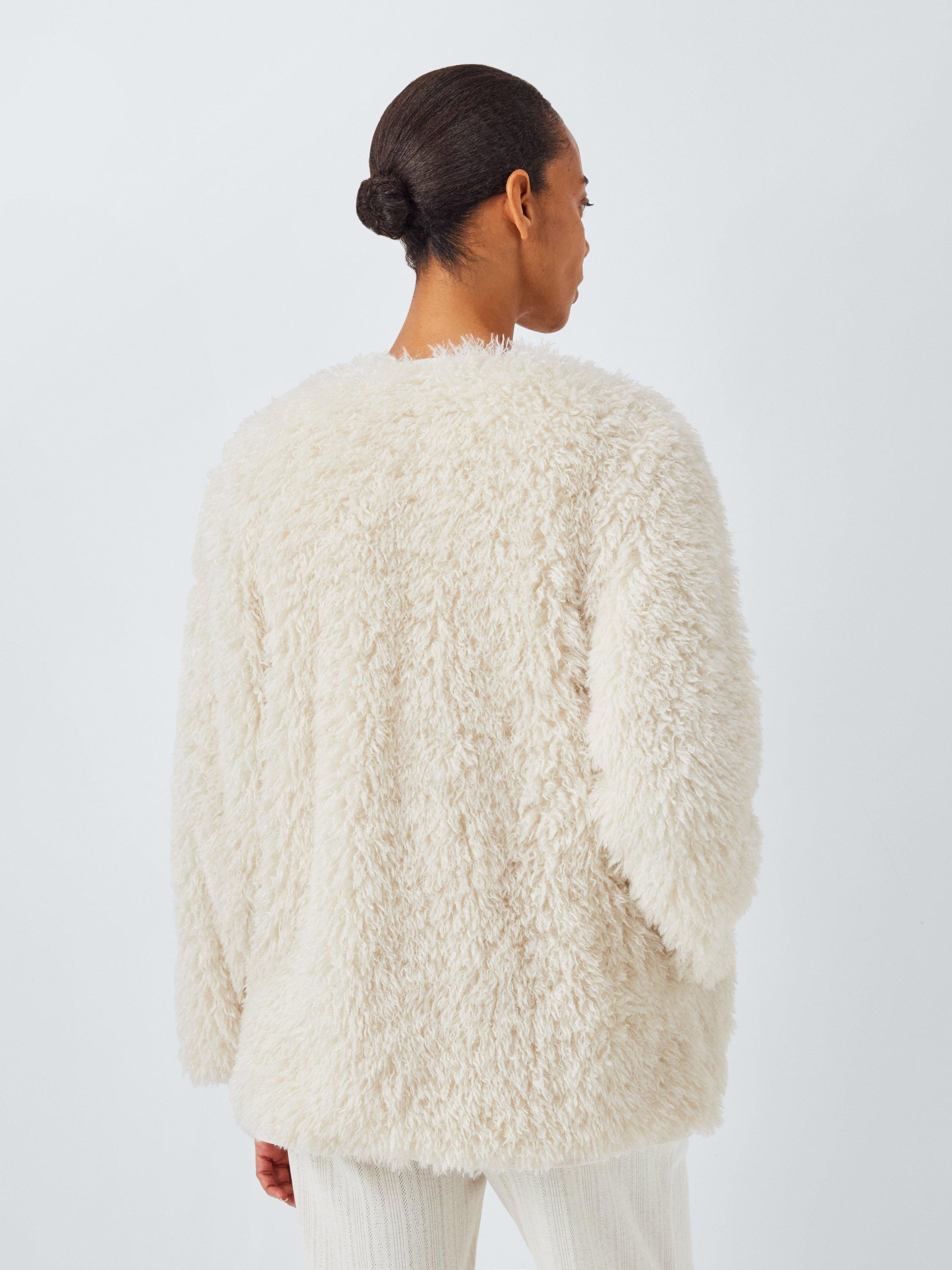 Product image 2 of 5, which shows John Lewis Fluffy Throw On Lounge Top, Ivory, S-M