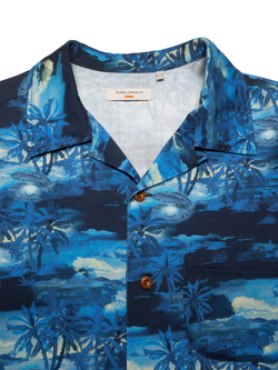 Nudie Jeans Arvid Pearl Short Sleeve Shirt, Blueberry - view 2, Blueberry