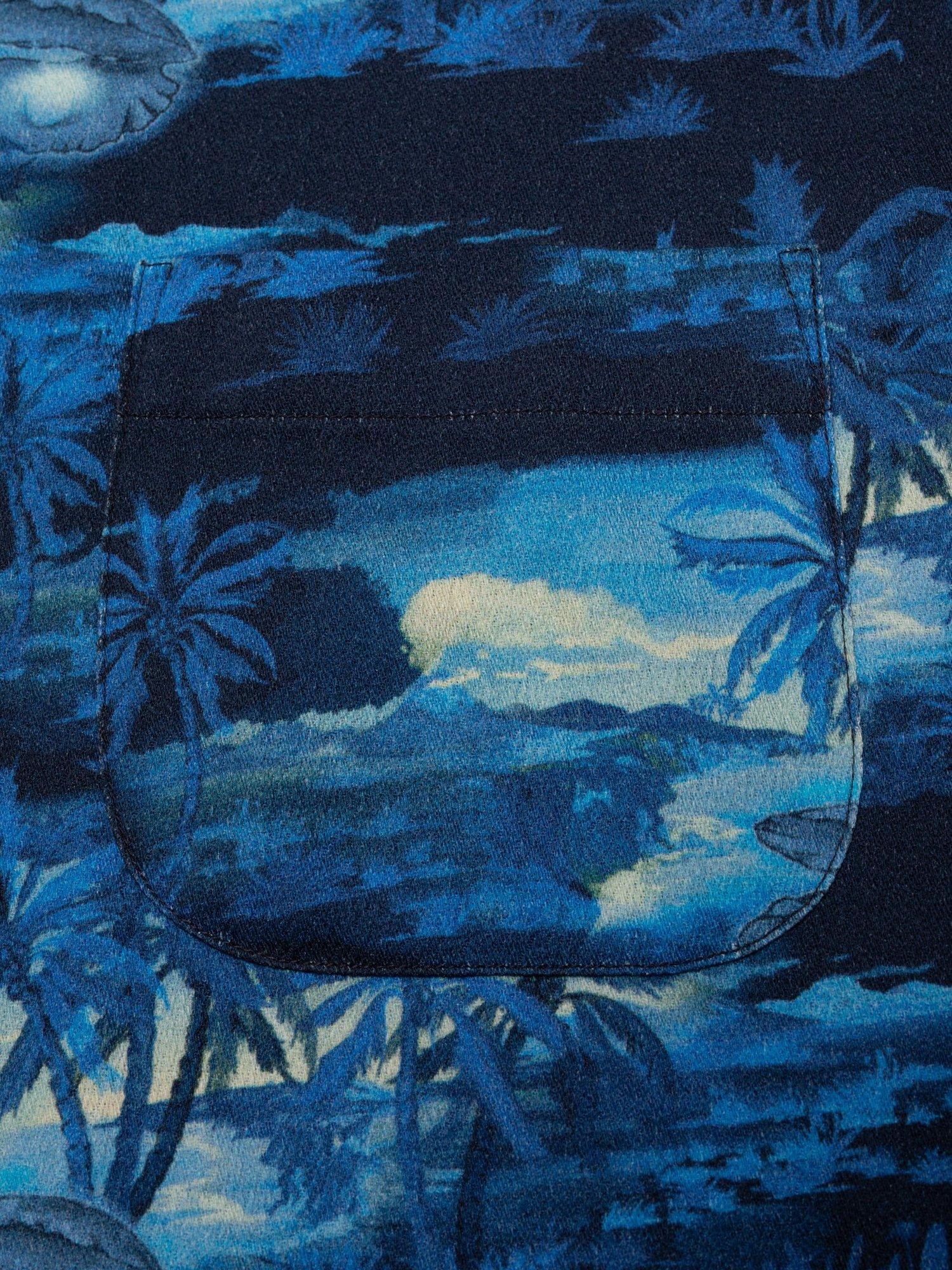 Product image 3 of 5, which shows Nudie Jeans Arvid Pearl Short Sleeve Shirt, Blueberry, S