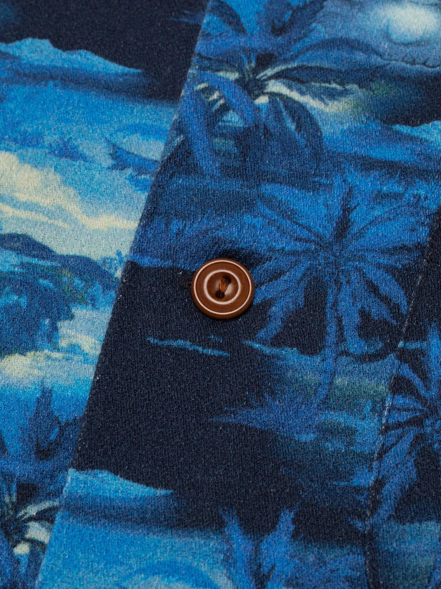 Product image 4 of 5, which shows Nudie Jeans Arvid Pearl Short Sleeve Shirt, Blueberry, S