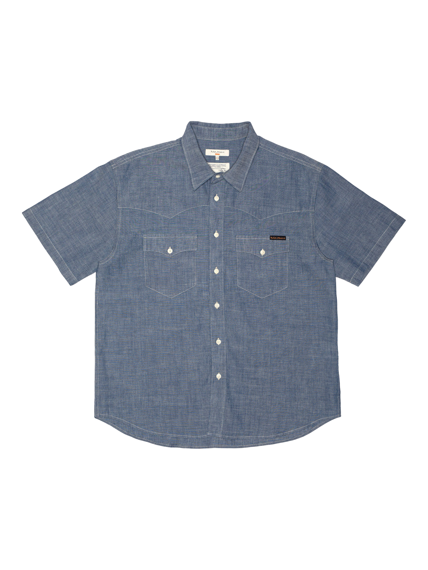 Product image 1 of 5, which shows Nudie Jeans Lance Cotton Regular Fit Shirt, Blue, M