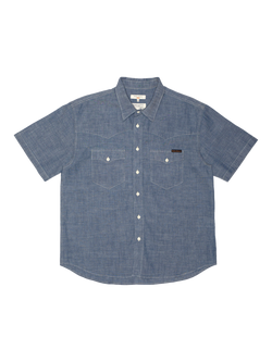 Nudie Jeans Lance Cotton Regular Fit Shirt, Blue, Blue