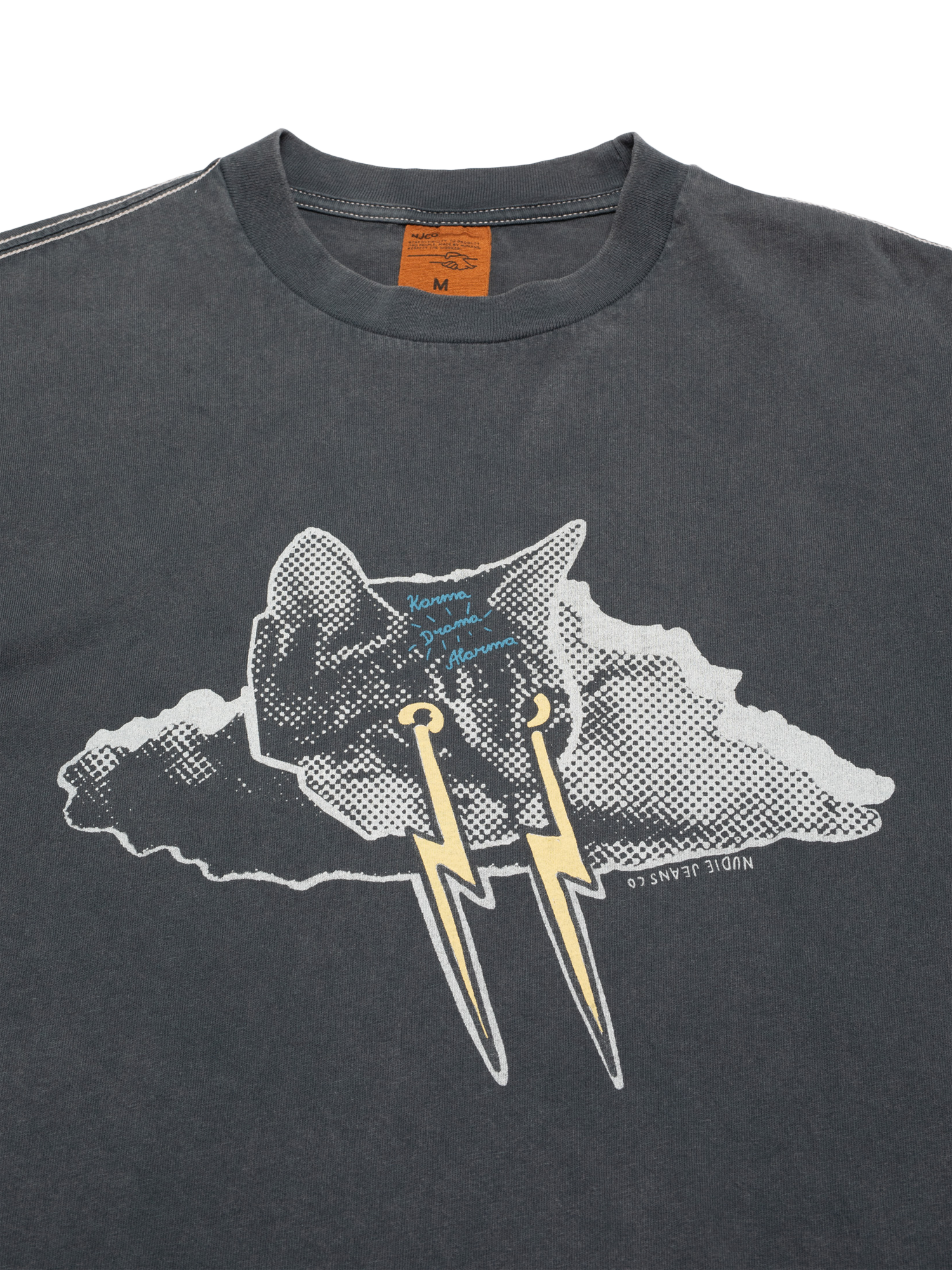 Product image 2 of 3, which shows Nudie Jeans Koffe Karma Cotton Regular Fit Short Sleeve T-Shirt, Antracite, S
