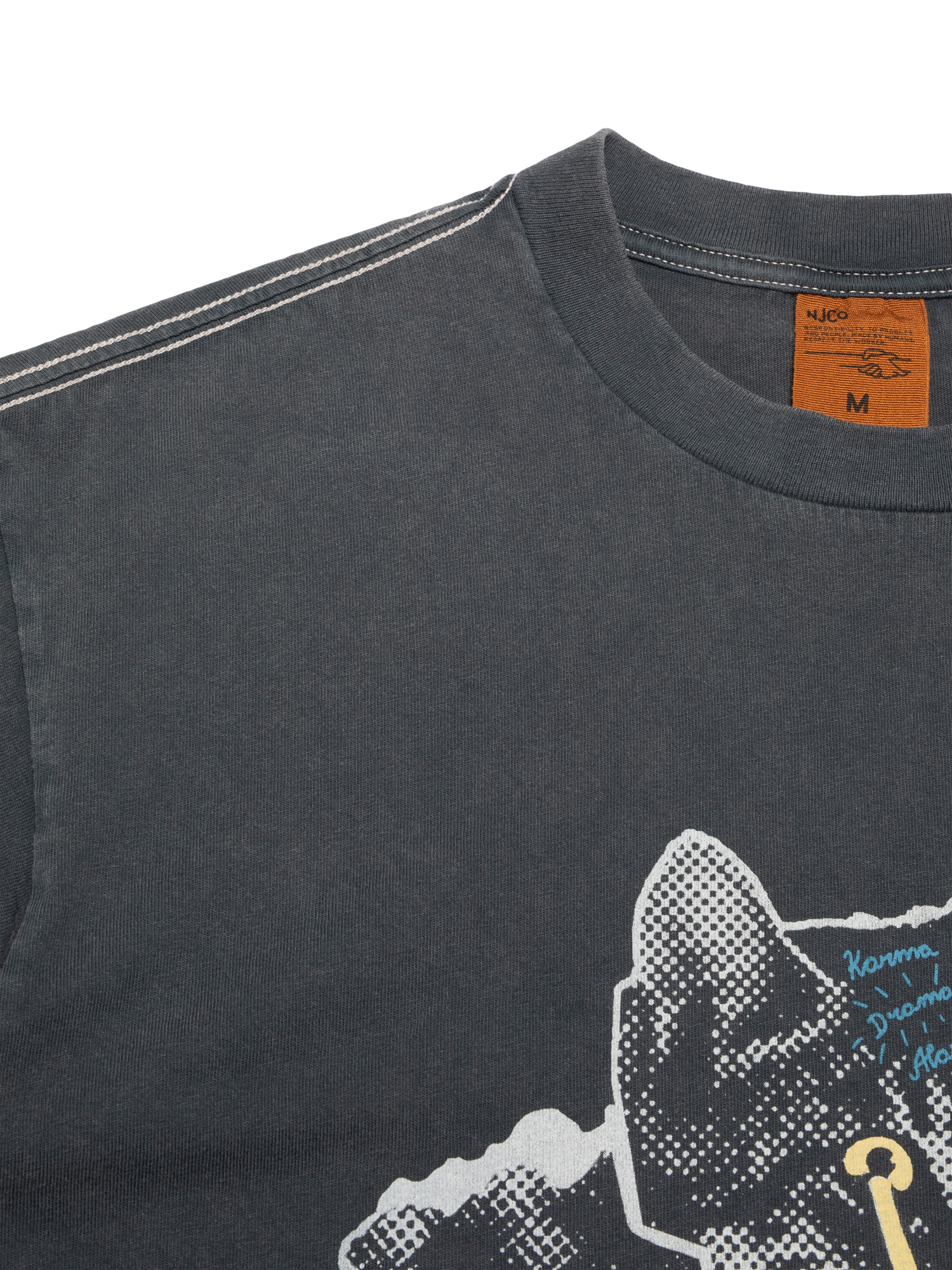 Product image 3 of 3, which shows Nudie Jeans Koffe Karma Cotton Regular Fit Short Sleeve T-Shirt, Antracite, S