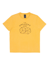 Nudie Jeans Roy Unlucky Cotton Regular Fit Short Sleeve Graphic T-Shirt, Yellow
