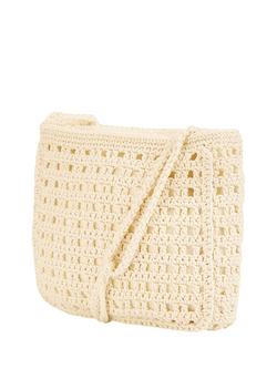 Yumi Crochet Crossbody Shoulder Bag - view 2, White