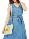Yumi Sunflower Floral Crochet Bag, Green/Multi