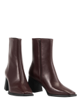 Vagabond Shoemakers Hedda Leather Square Toe Calf Boots, Burgundy