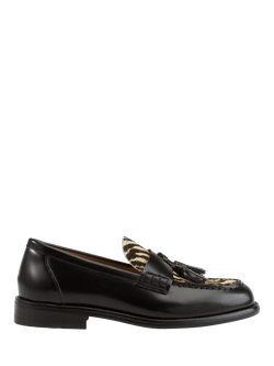 Vagabond Shoemakers Linn Zebra Tassel Leather Loafers, Black/Multi