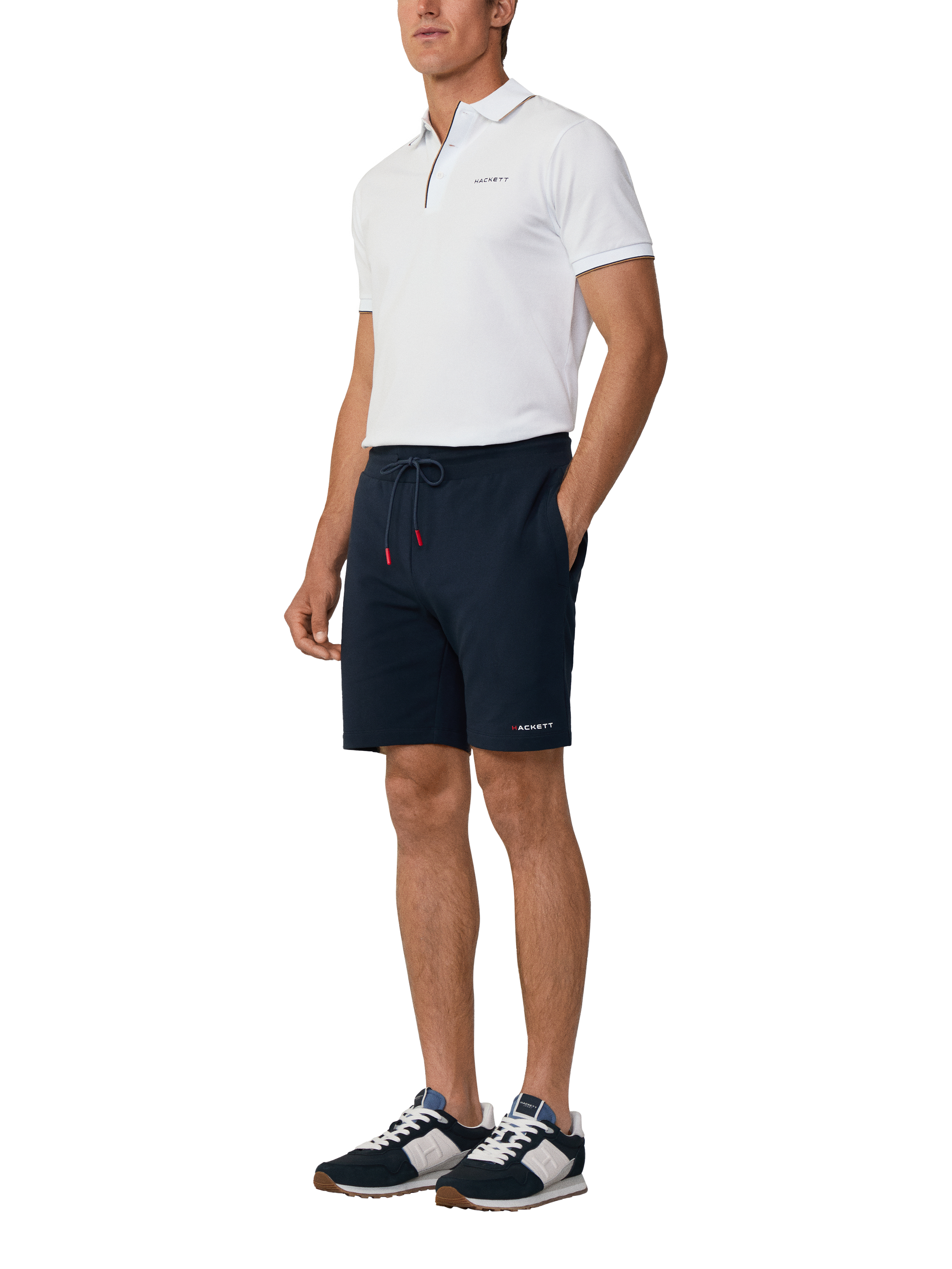 Product image 3 of 7, which shows Hackett London Classic Fit Sweat Shorts, Navy, XXL
