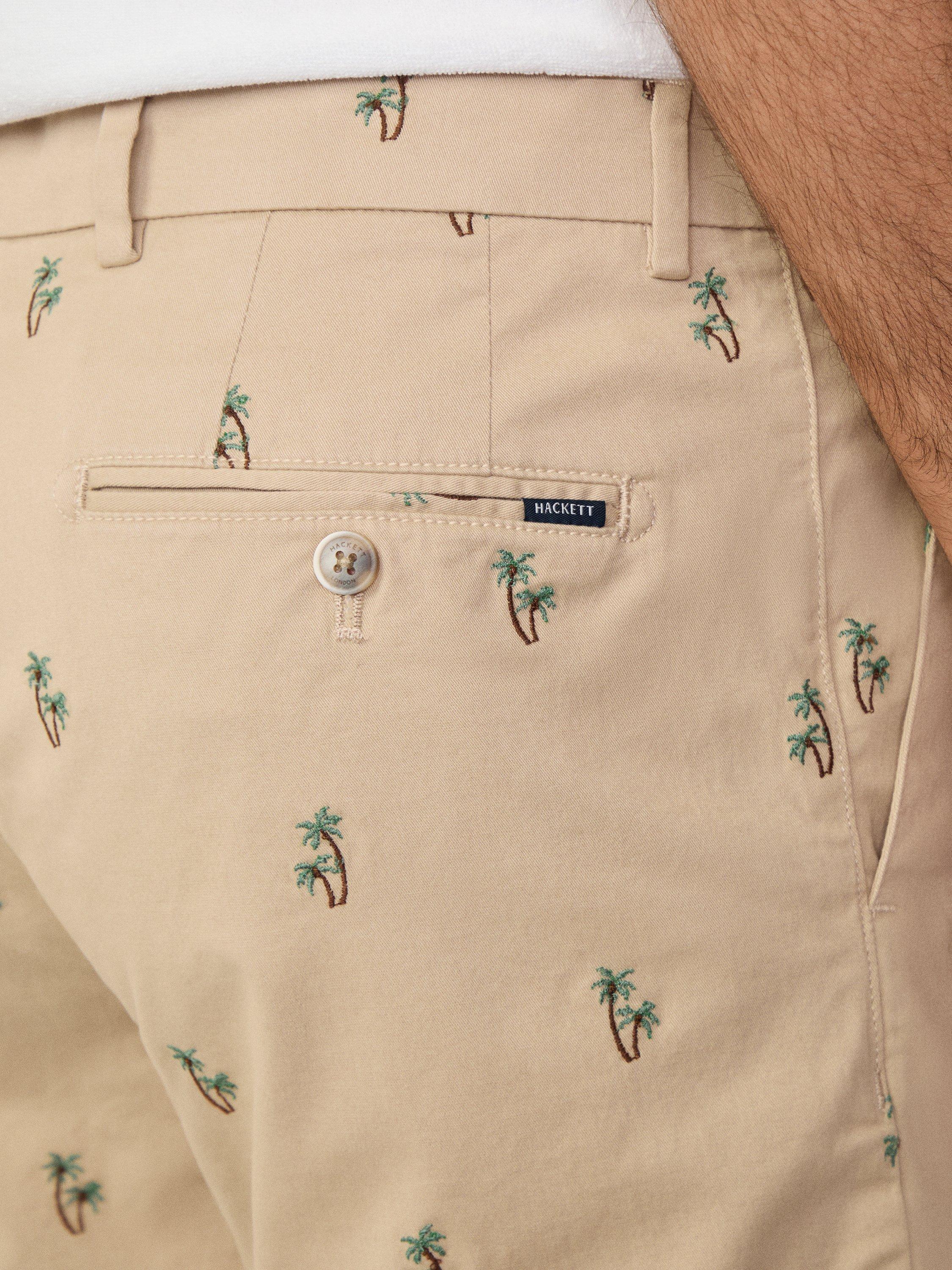 Product image 5 of 7, which shows Hackett London Kensington Embroidered Cotton Blend Shorts, Linen Beige, 36