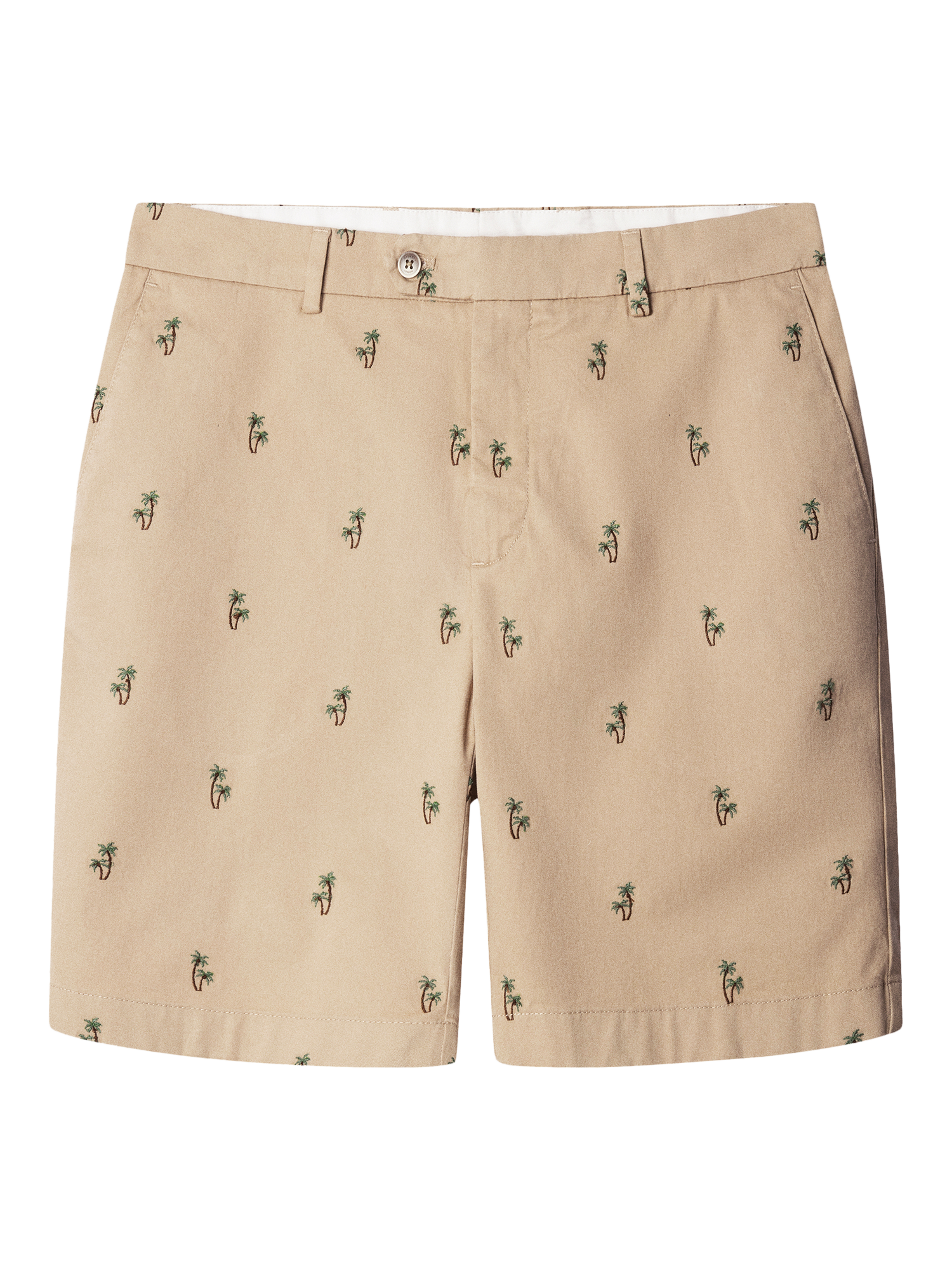 Product image 6 of 7, which shows Hackett London Kensington Embroidered Cotton Blend Shorts, Linen Beige, 36
