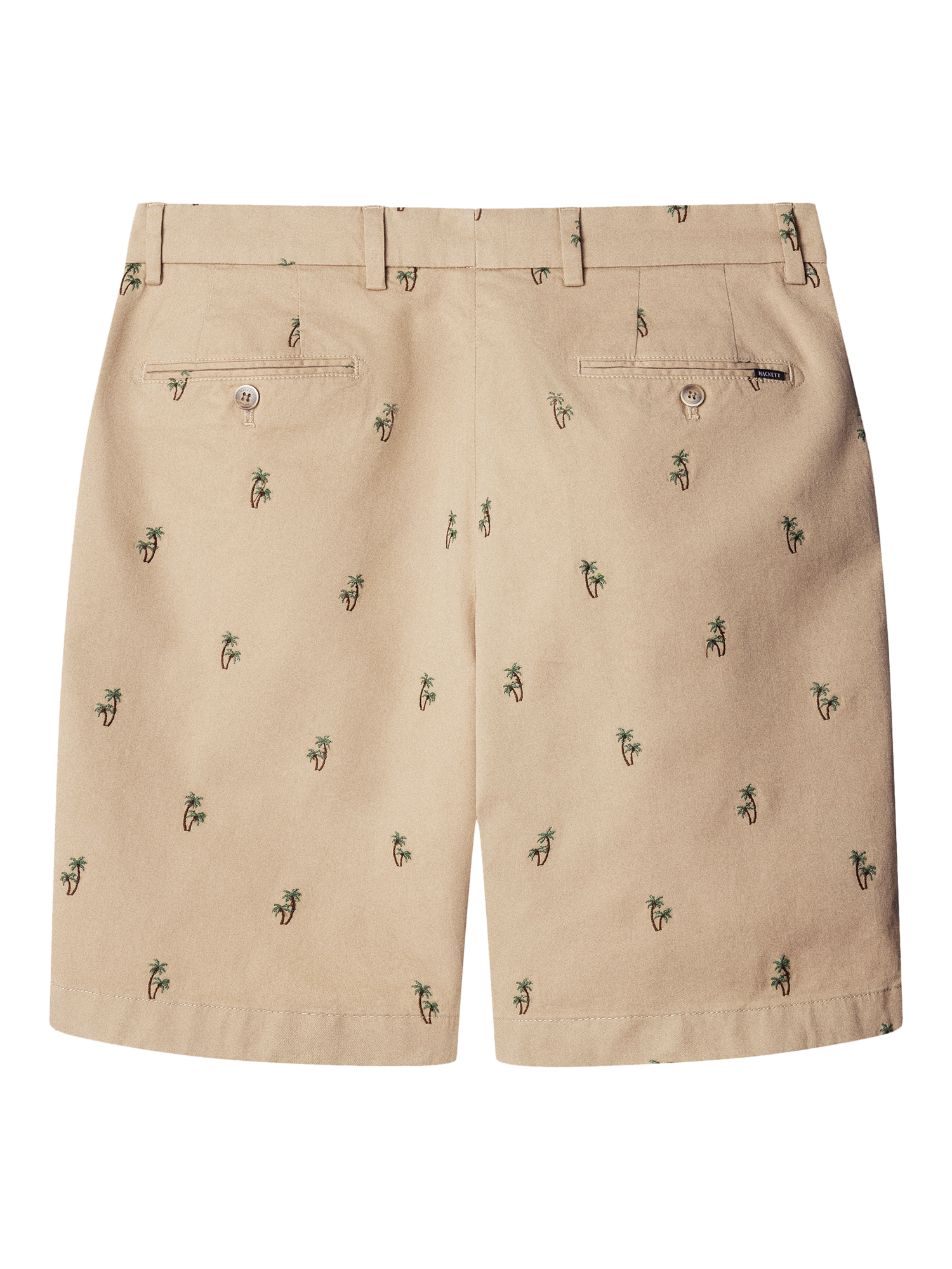 Product image 7 of 7, which shows Hackett London Kensington Embroidered Cotton Blend Shorts, Linen Beige, 36