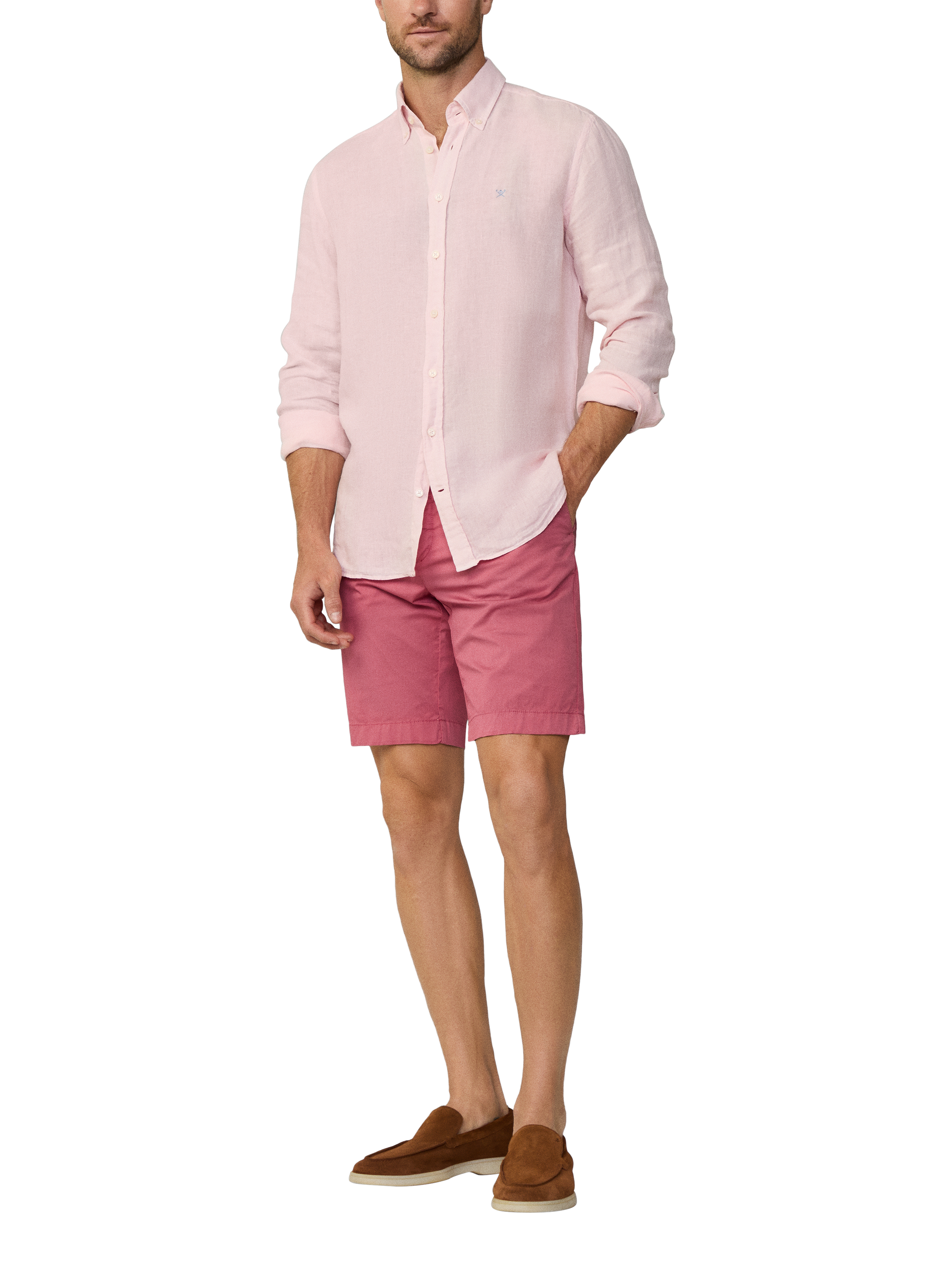 Product image 2 of 7, which shows Hackett London Kensington Slim Fit Shorts, Cranberry Pink, 28
