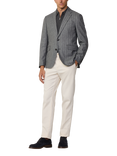 Hackett London Tailored Fit Wool Blend Chalk Stripe Suit Jacket, Granite Grey, Granite Grey