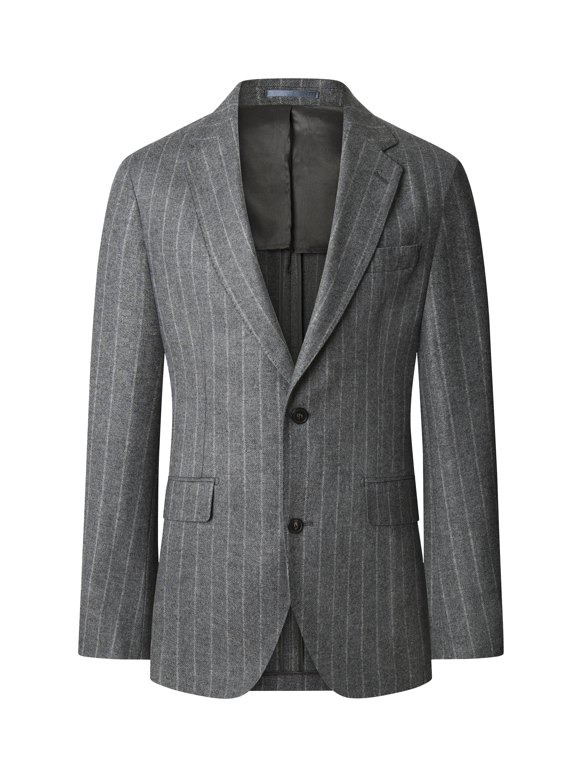 Product image 6 of 7, which shows Hackett London Tailored Fit Wool Blend Chalk Stripe Suit Jacket, Granite Grey, 36