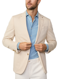 Hackett London Tailored Fit Linen Blend Suit Jacket, Off White, Off White
