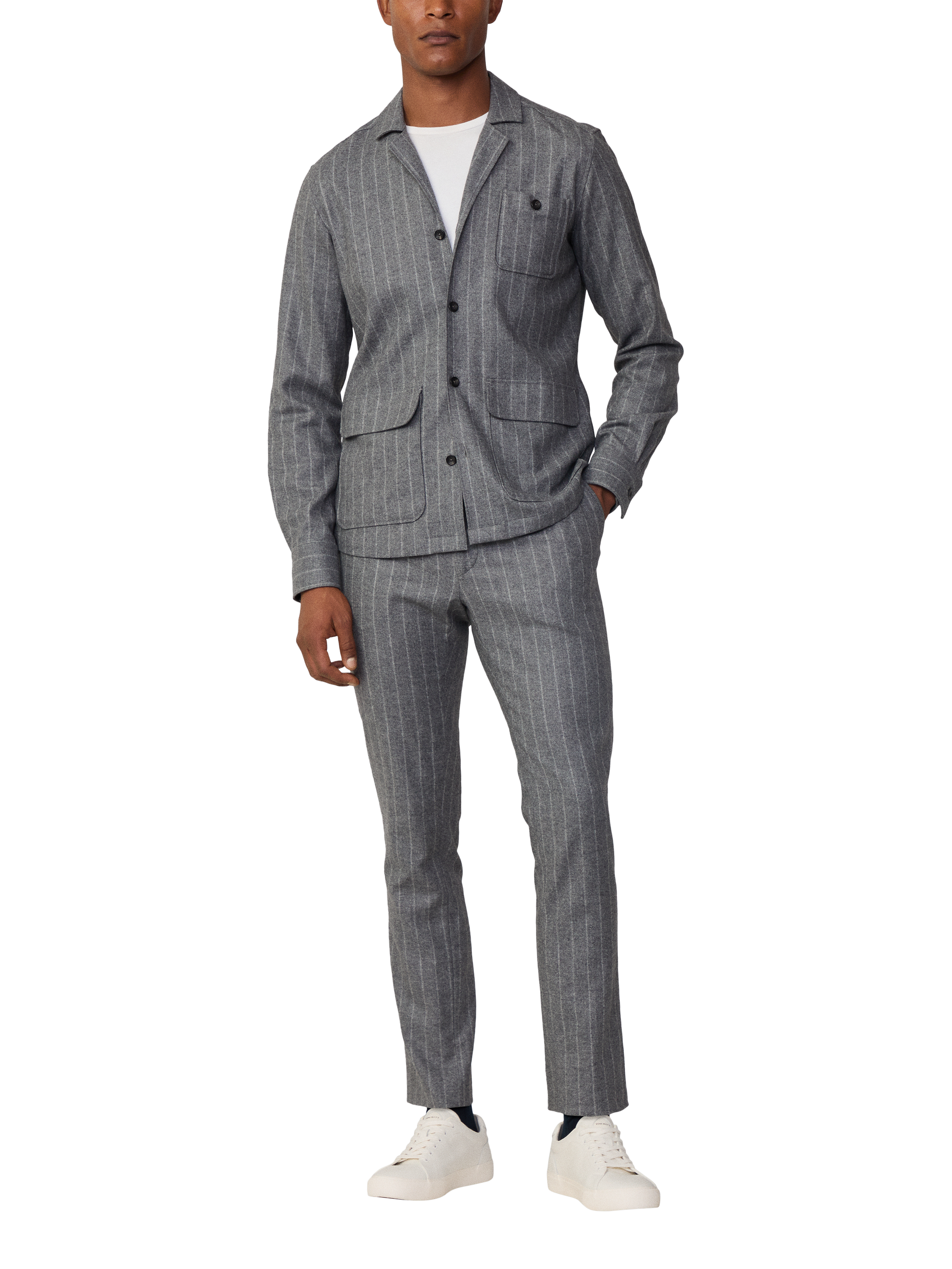 Product image 1 of 6, which shows Hackett London Regular Fit Wool Blend Suit Trousers, Granite Grey, 28R