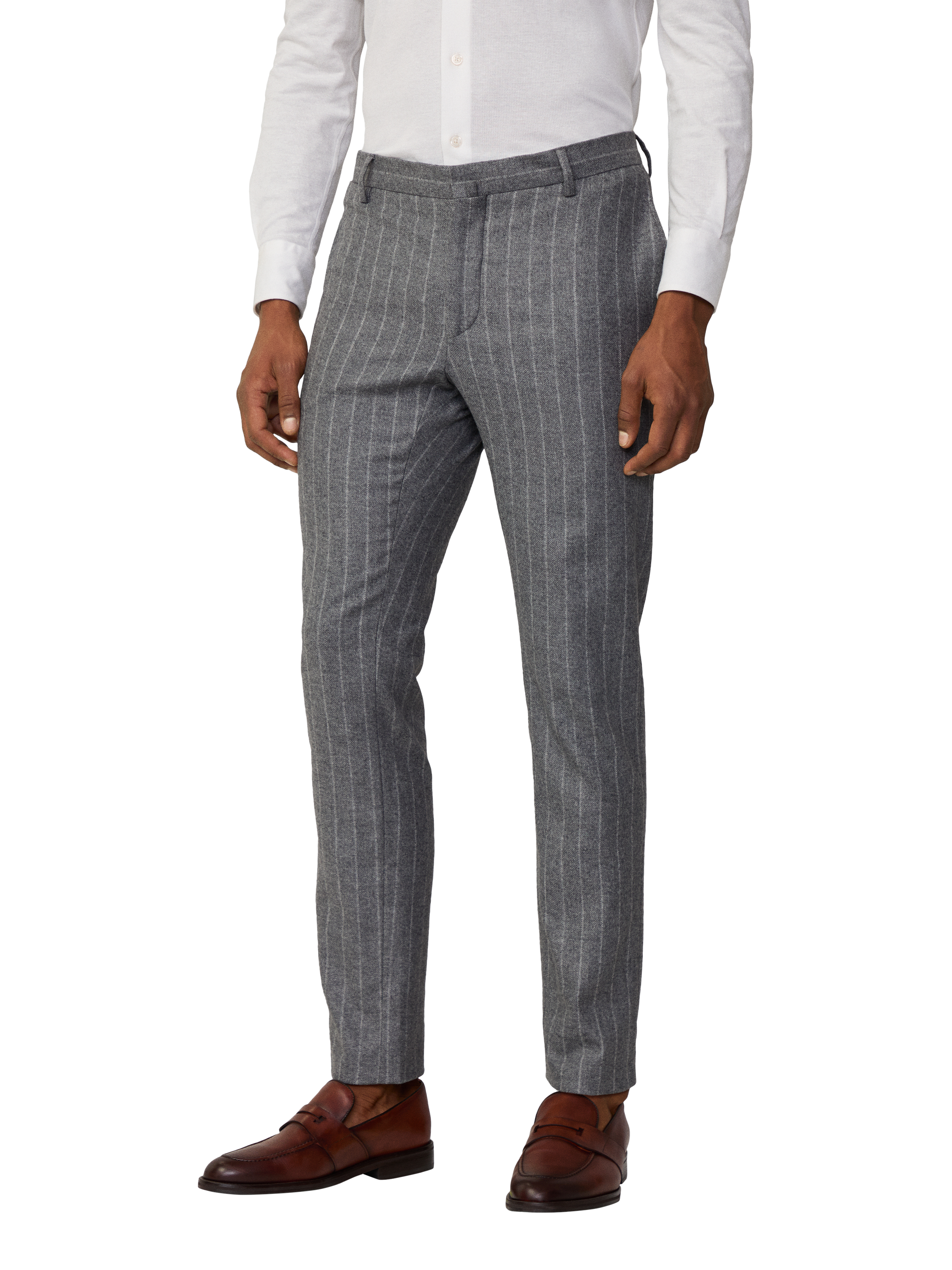 Product image 2 of 6, which shows Hackett London Regular Fit Wool Blend Suit Trousers, Granite Grey, 28R