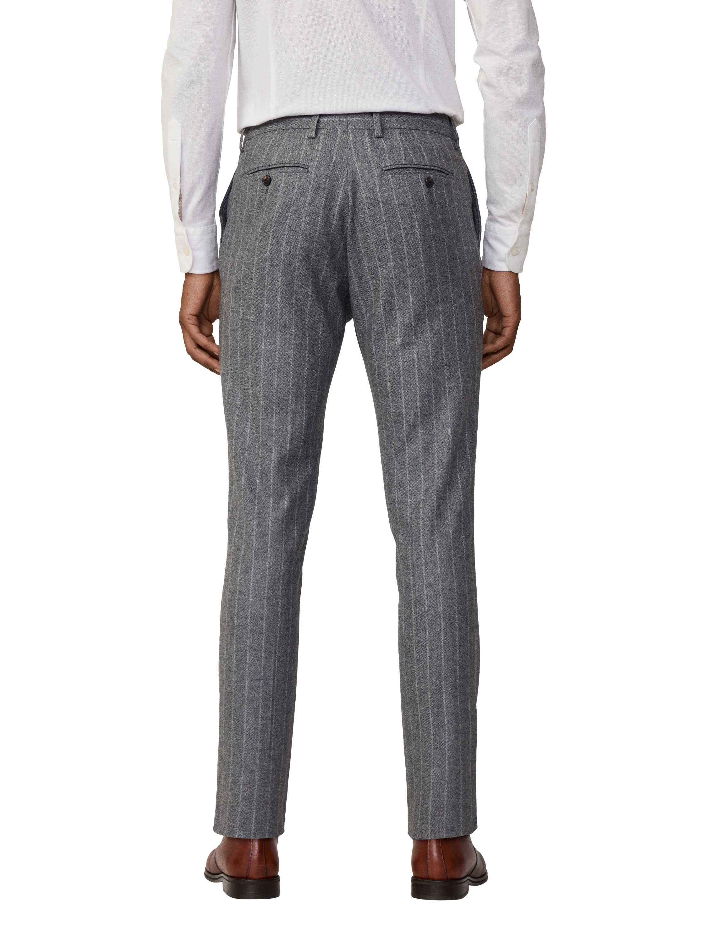 Product image 3 of 6, which shows Hackett London Regular Fit Wool Blend Suit Trousers, Granite Grey, 28R