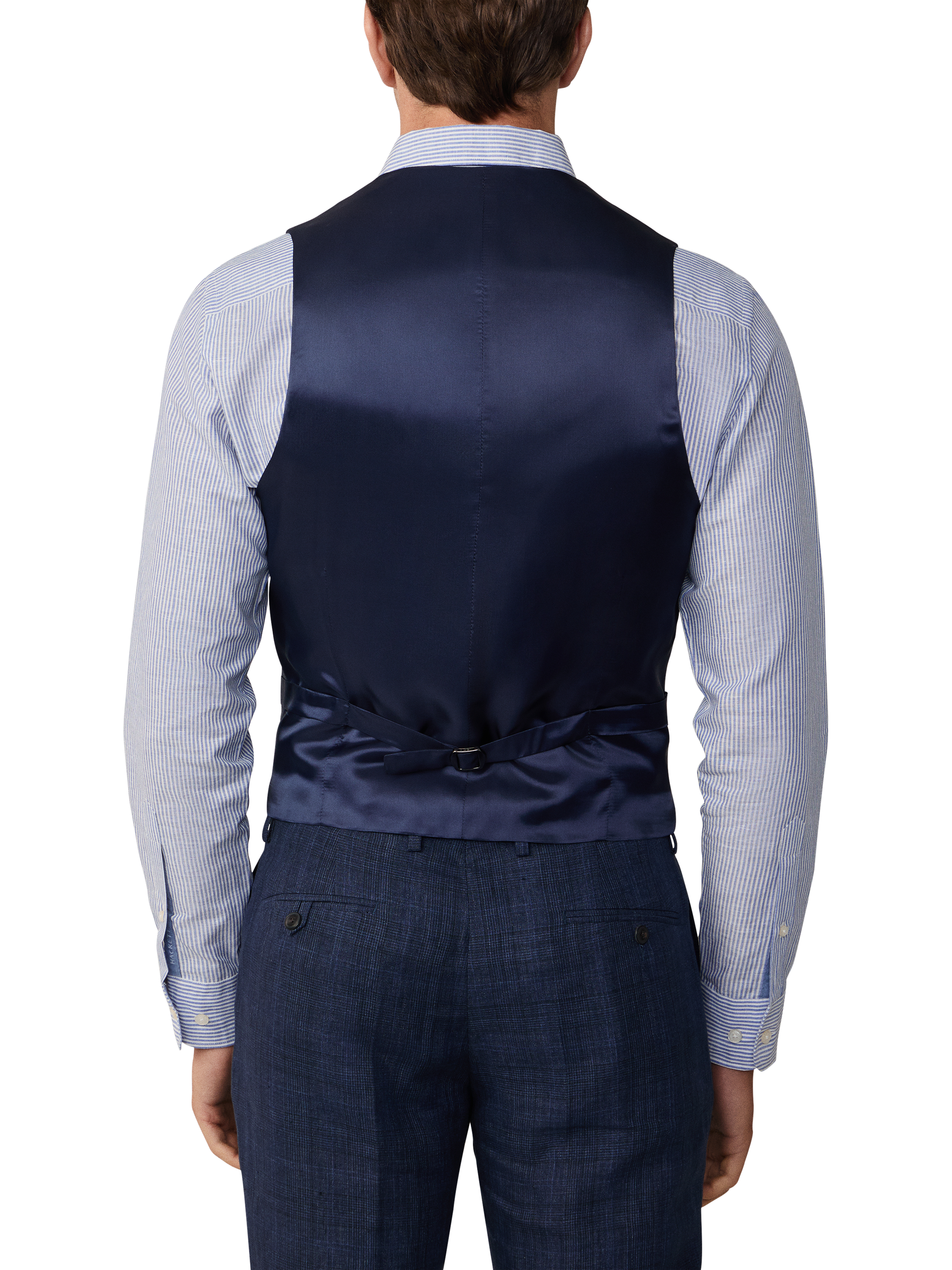 Product image 3 of 4, which shows Hackett London Linen Waistcoat, Navy, 36