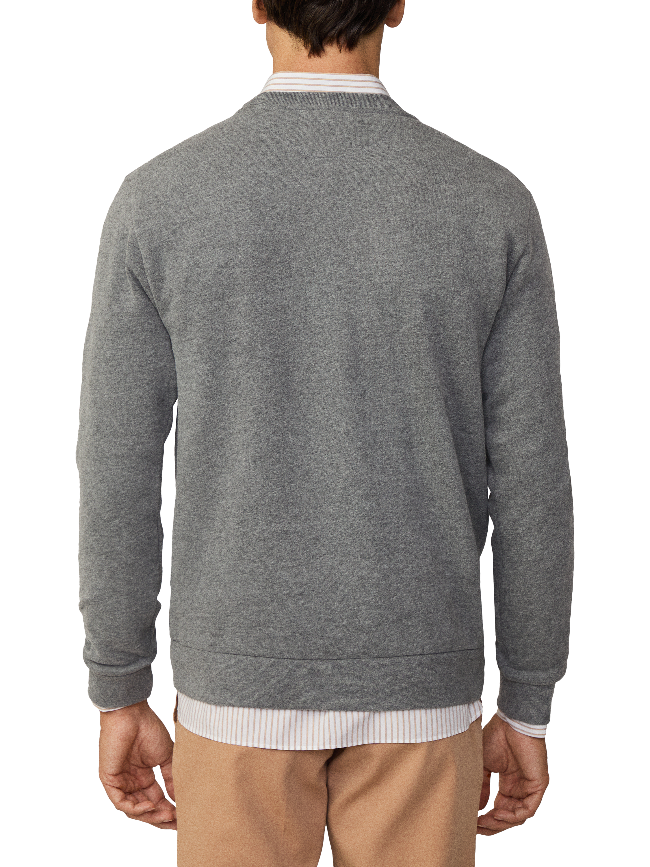 Product image 3 of 11, which shows Hackett London Heritage Cotton Blend Fleece-Back Sweatshirt, Granite Grey, XXXL