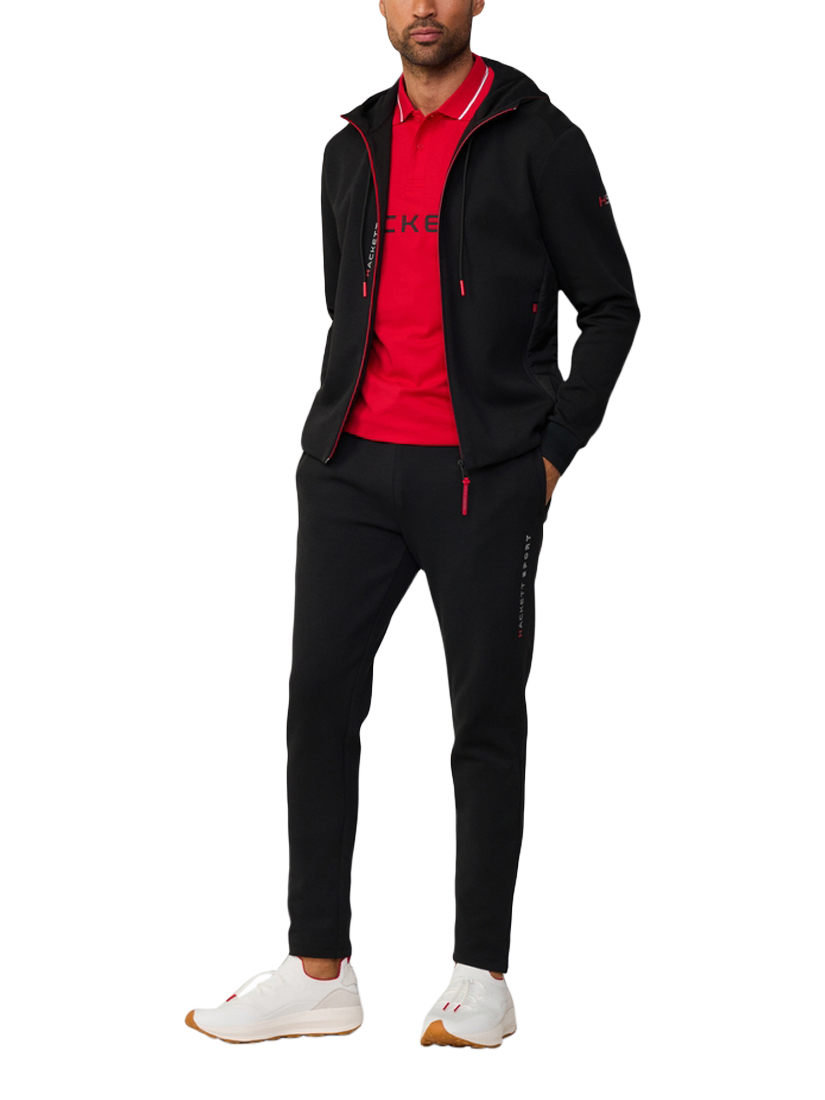 Product image 1 of 6, which shows Hackett London Fusion Track Zip Hoodie, Black, XXL