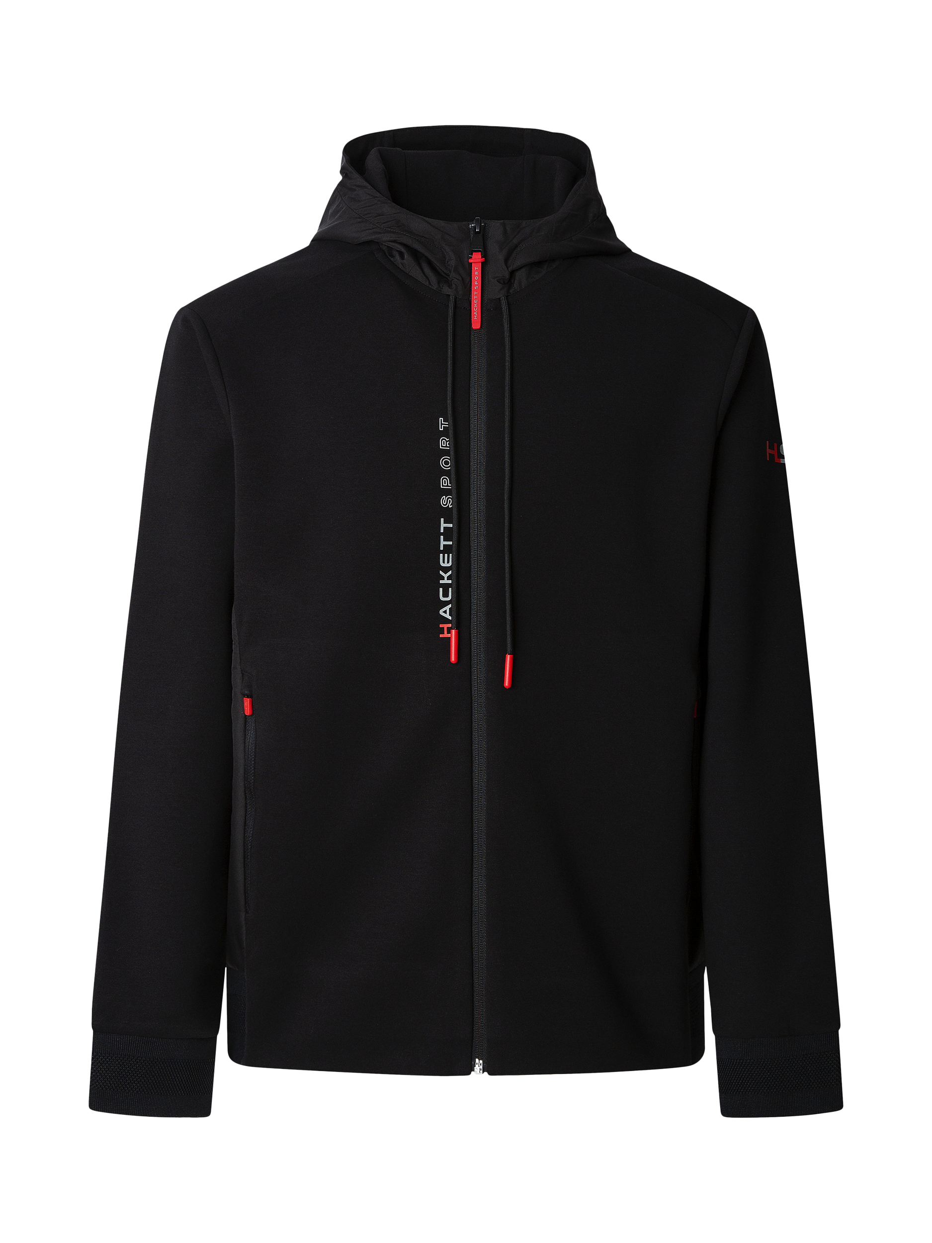 Product image 5 of 6, which shows Hackett London Fusion Track Zip Hoodie, Black, XXL
